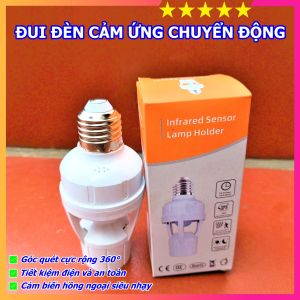 Đui đèn cảm ứng hồng ngoại thông minh tự động bật tắt khi có người quét góc rộng 360 độ chuyên dụng