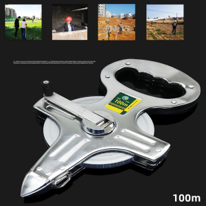 สายวัดระยะโครงสแตนเลส 100 เมตร สายวัดความยาวตัวเลข STEEL