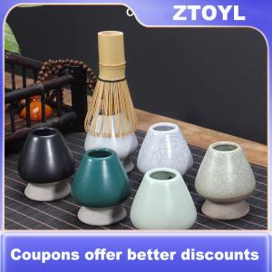 【ZTOYL】 Ceramic Matcha Green Tea Chasen Holder Stand Bowl Bamboo Whisk Grinder Brushes Tea Tools Holder Tea Accessories Teaware