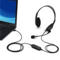 USB Headset Lightweight Comfortable Headphone with Flexible Noise-canceling Microphone Universal for Computers Laptops PCs. 