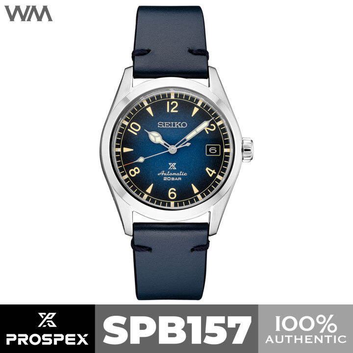 Seiko Prospex Baby Alpinist Blue Dial Automatic Watch with Leather