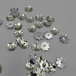 DIAMON RESIN KRISTAL MOTIF BUNGA UKURAN 8 MM WARNA PUTIH BERSIH KUALITAS AA KILAU BAGUS CANTIK PER LUSIN