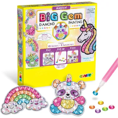 BIG GEM Diamond Painting || Mermaid Unicorn Fish Children DIY Craft Big Gem Colored Diamond Sticker Present