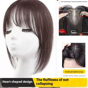 9*11-25/30cn 100% Human Hair Piece Topper Hair Replacement Cover White Hair Breathable And Lightweight Wig Increase Hair Volume For Woman