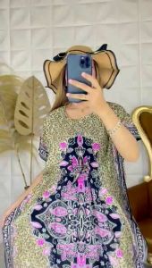 DASTER LOWO JUMBO LD 150 MOTIF BUNGA TULIP LONGDRESS KALONG BALI RAYON TEBAL BATIK PEKALONGAN