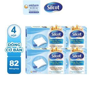 Combo 4 Hộp Bông tẩy trang Silcot cơ bản 82 miếng/hộp