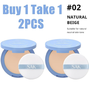 BUY 1 TAKE 2 SAK Compact Powder 24H Long Lasting Waterproof Matte Full Coverage Face Setting Powder