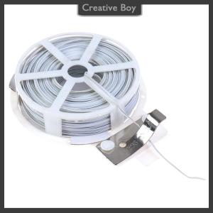 [Creative] 1Pc (50m) White Multi-Function Sturdy Garden Plant Twist Tie with Coated Wire