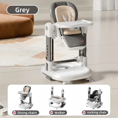 3 in1 High Chair for Baby Dining Chair/Rocking Chair/Baby Walker Multifunctional Adjustable Baby Chair for 0-6 Year
