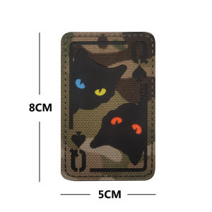 Spade Q Poker Tactical Cat Armband Blue Yellow Red Cat Eye Badge Velcro Tactical Morale Medal