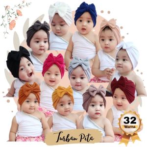 1 Set 12 Pcs Turban Kupu Random | Paket Usaha | Turban Bayi dan anak
