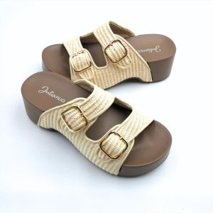 JULIA FILIO Comfort Ladies Wedges (JF265-035) Col:Bei/Cof Kasut Wanita Kasut Tumit Kasut Kasut Selesa Kasut Perempuan