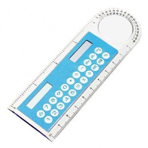 CUTE CLIP Creative Transparent Simple Style Mini Measuring Ruler School Supplies Learning Crafts Ruler Calculator Solar Energy Ruler Calculator Transparent Ruler With Magnifier
