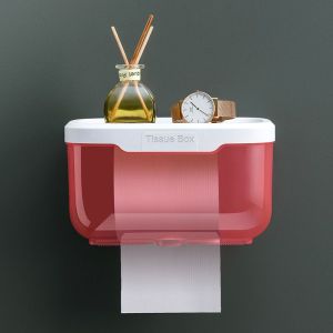 Toilet tissue toilet tissue storage rack wall-mounted suction paper non-punching creative waterproof tissue rack.