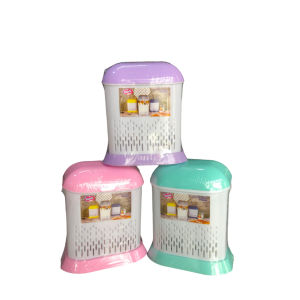 TEMPAT SENDOK GARPU LOVENIA TOWER PLASTIK 2 SEKAT + TUTUP - PERALATAN DAPUR ALAT MAKAN BEBAS DEBU