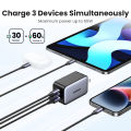 UGREEN 65W GaN 3-Port Type C Android Charger Adapter Fast PD Charger for SAMSUNG S25 Ultra S24 Ultra S23 S22 ultra xiaomi 12T iPhone 16 15 pro max 14 pro max13 pro 12 pro max Samsung Tab S7 Lenovo ASUS Laptop Fast Charger. 