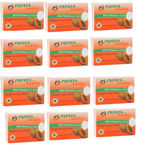 Paket Bundling Isi 12 Pcs Papaya by Mamaya Brightening Soap & Brightening With Sunscreen 70gr- Kosmetik Herbal Online