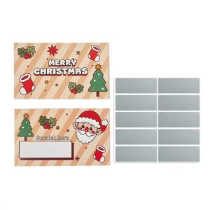 DITIPOO 30 Set Có thể tự làm xước Thẻ cào trúng thưởng Giáng Sinh Viết vào Lớp phủ mờ đục Thẻ cào trúng thưởng Phiếu quà tặng Chủ đề hoạt hình Thẻ trò chơi tương tác Giáng sinh Tiệc Giáng Sinh