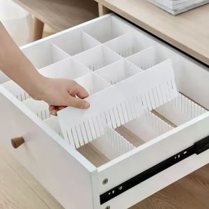 12Pcs DIY Drawer Divider Boards / Adjustable Storage Partition Separator / for Makeup Underwear Sewings / Practical Household Organizer