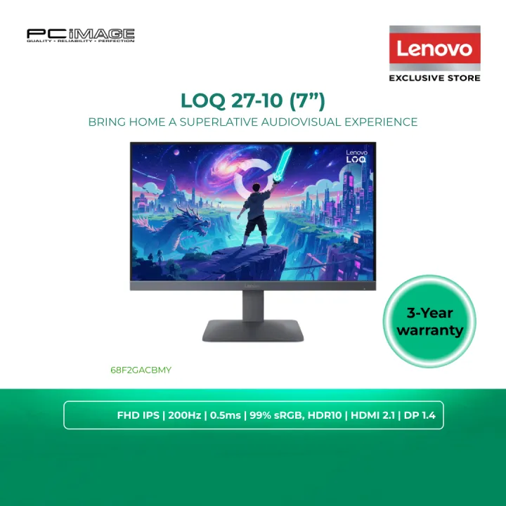 LENOVO LOQ 27-10 MONITOR/27" FHD IPS/0.5MS/200HZ/HDMI+DP/3YW/LUNA GREY/68F2GACBMY