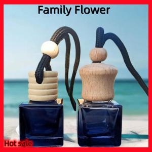 Family Flower Flash Sale น้ำหอมขวดเปล่าสำหรับรถยนต์1ชิ้นจี้น้ำหอมกระจกมองหลังติดรถยนต์ภายในรถน้ำหอมแขวนขวดเปล่า