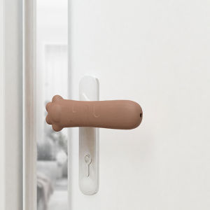 Door Handle Cover Good Toughness Anti-bumping Silicone Cute Cat Paw Shape Door Handle Guard Protector Home Supplies