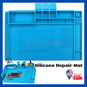 (READY STOCK) Soldering Mat 45X30CM Phone Repair Silicone Magnetic Work Mat Anti-Static Station with Magnet for Phone Repair