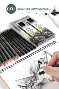 Deli 12pcs/Pack Stationery/4B/5B/6B/7B/8B Practical Pencil For Drawing Writing Sketch Shading