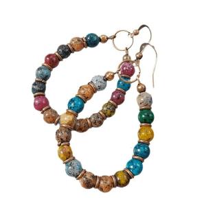 Hoa tai bohemian làm bằng tay độc đáo với đá tự nhiên phong cách thả Khuyên tai quyến rũ cho thời trang về phía trước cá nhân