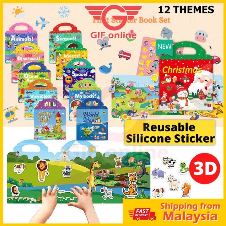 GIFONLINE Reusable 3D First Jelly Sticker Book for Kids 100% Safe