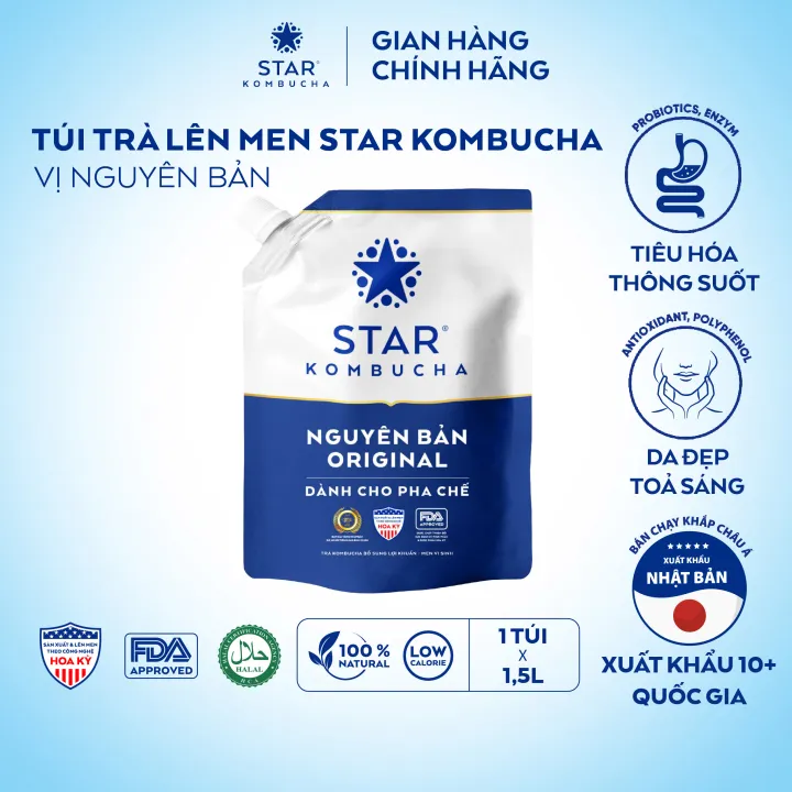 Star Kombucha trà túi 1.5L – Vị nguyên bản | Trà lên men tự nhiên ...