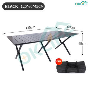 [OKLIFE. SG]Portable Camping Picnic Complete Portable Table Small Compact Picnic Table Outdoor Table Camping Table  Carbon Steel Egg Roll Table