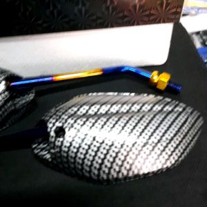 Spion Carbon Karbon & Tangkai Panjang Twotone untuk Motor Honda Pnp Vario 110/ Vario 125/ Vario 150/ Vario 160/ Scoopy/ Beat/ Beat Fi