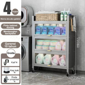 Lemari Dapur Minimalis Kabinet Serbaguna Lemari Piring Tertutup Estetik Untuk Penyimpanan
