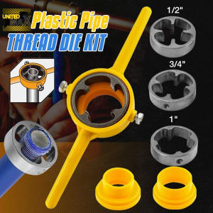 Plastic Pipe Thread Die Kit PVC/NPT Thread Maker 1/2" 3/4" 1" Plumbing Thread Tools Water Pipe Die Tap Wrench Set