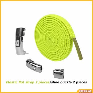 Nurm 1 pair 8MM elastic shoelaces lazy lock Laces Kids Adult Outdoor Sneakers Shoelace
