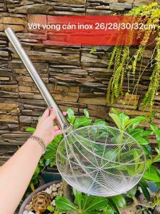 Vợt Vòng inox Cán Inox  công nghiệp vớt đồ chiênránluộc hàng dày loại 1