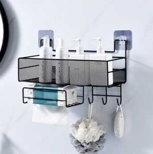 ตะแกรงวางของติดผนัง🛒 ที่วางของติดผนัง ที่วางของในห้องน้ำ แบบไม่ต้องติดผนัง มีกาวแถม✨