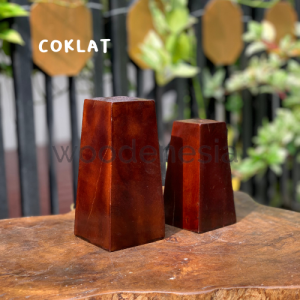 WOODENESIA Kaki Sofa Kotak Piramid Almari Dipan Bahan Kayu Mahoni 20cm