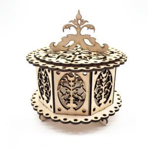 FB01 Small Wooden Jewelry Gift Box with Nice Mediterranean Art Pattern