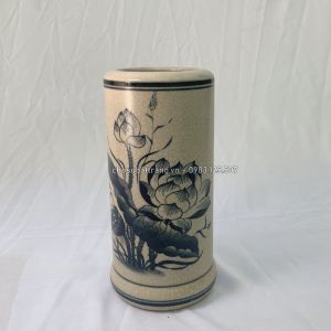 Có video - Ống hương men rạn trơn sen