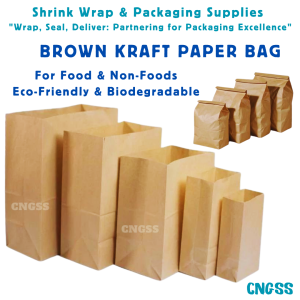 50pcs Plain Brown Paper Bag / Brown Kraft Paper Bag for Food Clothes Gift Packaging Supot na Papel