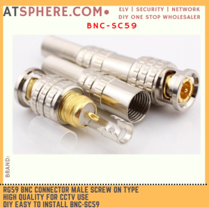 RG59 BNC Connector Spring Male Screw On Type for CCTV use DIY Easy to Install BNC-SC59