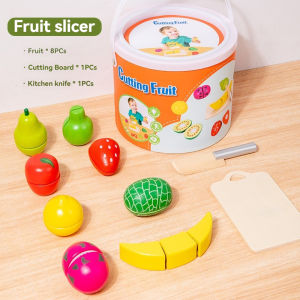 Wooden Velcro Pretend Play Cutting Fruit&Vegetable Toys for Baby Cut Toy Set for Kitchen Cooking Educational Toy