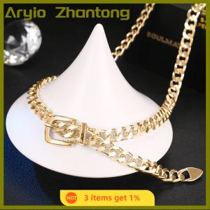 Aryio 1 cái phụ nữ của chuỗi vành đai kim loại eo chuỗi ăn mặc thắt lưng kim loại vành đai có thể điều chỉnh