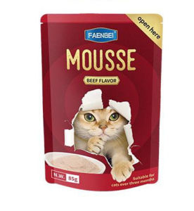 Faenbei Cat Mousse Chicken Tuna Beef Kitten Cat Pouch Wet Food 85G