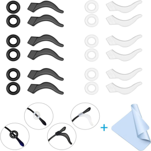 24PCS Silicone Eyeglass Ear Grip Anti-Slip Comfortable Silicone Elastic Eyeglasses Retainers