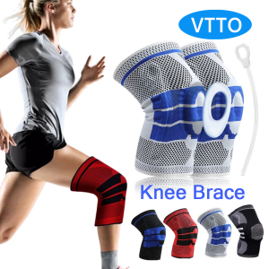 1PCS Silicone Spring Full Knee Brace Strap Patella Medial Support Strong Meniscus Compression Protection Sport Pads Running Basket
