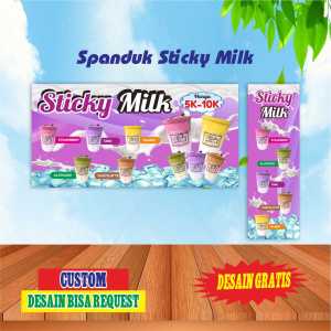 Cetak Banner Spanduk Sticky Stiky Milk Es Cemil Bisa Request Desain