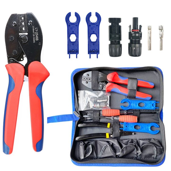 Solar Panel Cable Crimping Tool Kit With Stripper & Connectors - For AWG14-10 PV Wires